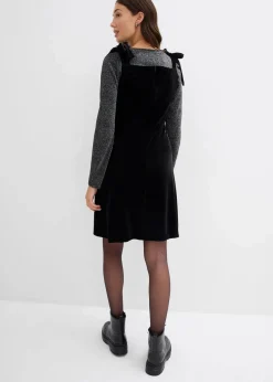 bonprix Kleider^Minikleid aus softem Samt schwarz