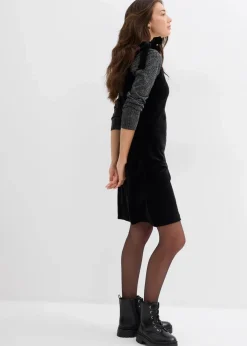 bonprix Kleider^Minikleid aus softem Samt schwarz