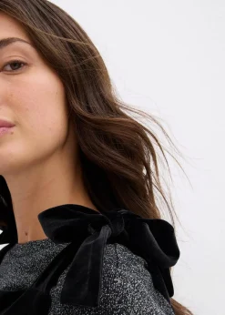 bonprix Kleider^Minikleid aus softem Samt schwarz
