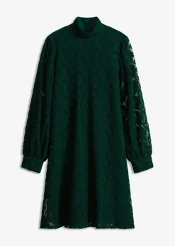 bonprix Kleider|Bekleidung·Pullover & Strickjacken^Minikleid aus Spitze dunkelgrün