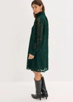 bonprix Kleider|Bekleidung·Pullover & Strickjacken^Minikleid aus Spitze dunkelgrün