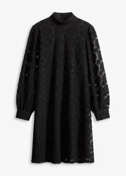 bonprix Bekleidung·Pullover & Strickjacken|Kleider^Minikleid aus Spitze schwarz