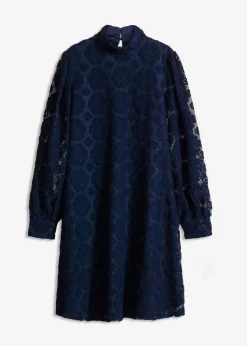 bonprix Kleider|Bekleidung·Pullover & Strickjacken^Minikleid aus Spitze dunkelblau
