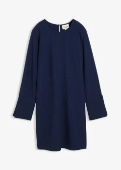 bonprix Kleider^Minikleid aus strukturiertem Material dunkelblau
