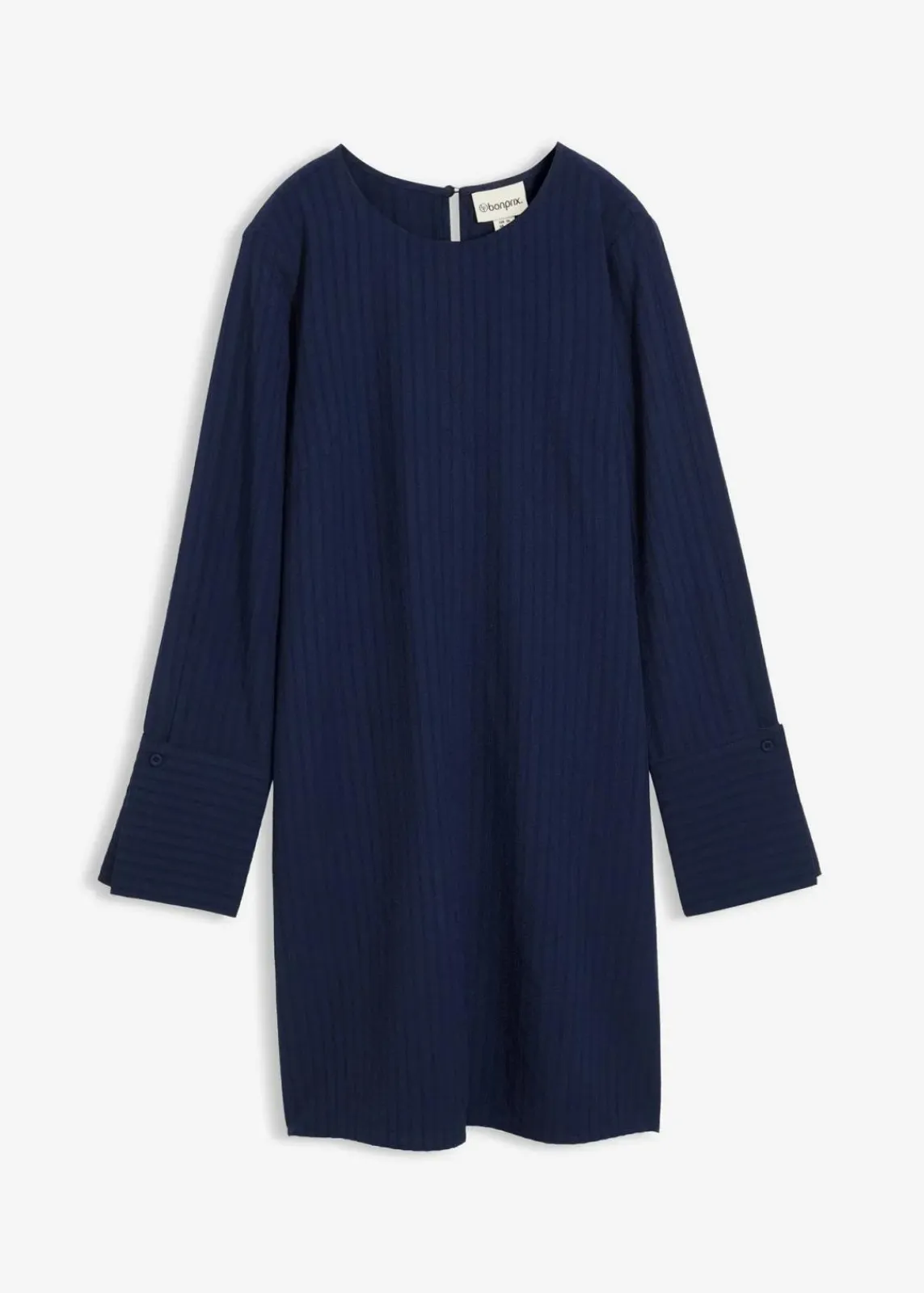 bonprix Kleider^Minikleid aus strukturiertem Material dunkelblau