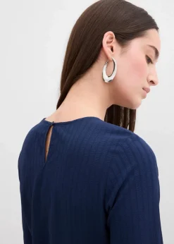 bonprix Kleider^Minikleid aus strukturiertem Material dunkelblau
