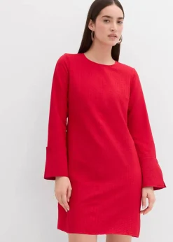 bonprix Kleider^Minikleid aus strukturiertem Material rot