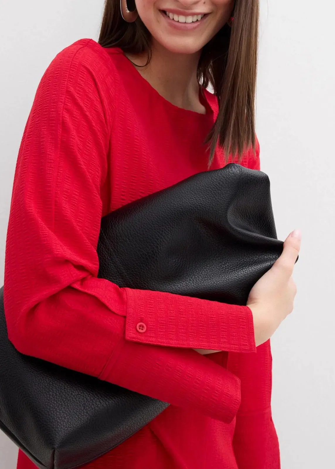 bonprix Kleider^Minikleid aus strukturiertem Material rot