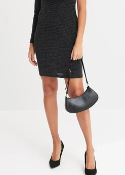 bonprix Kleider^Minikleid mit Cut-Out schwarz/silber