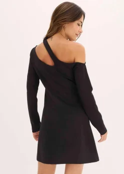 bonprix Bekleidung·Pullover & Strickjacken|Kleider^Minikleid mit Cut-Outs schwarz