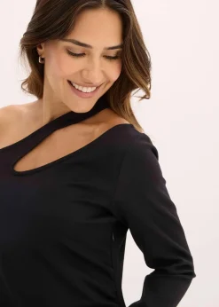 bonprix Bekleidung·Pullover & Strickjacken|Kleider^Minikleid mit Cut-Outs schwarz