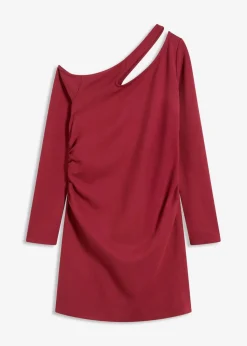bonprix Kleider|Bekleidung·Pullover & Strickjacken^Minikleid mit Cut-Outs pflaumenrot