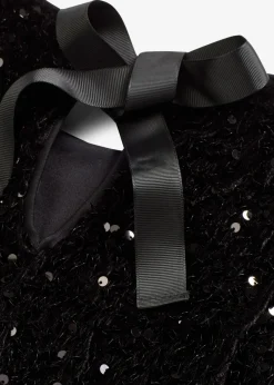 bonprix Bekleidung·Pullover & Strickjacken|Kleider^Minikleid mit Pailletten schwarz