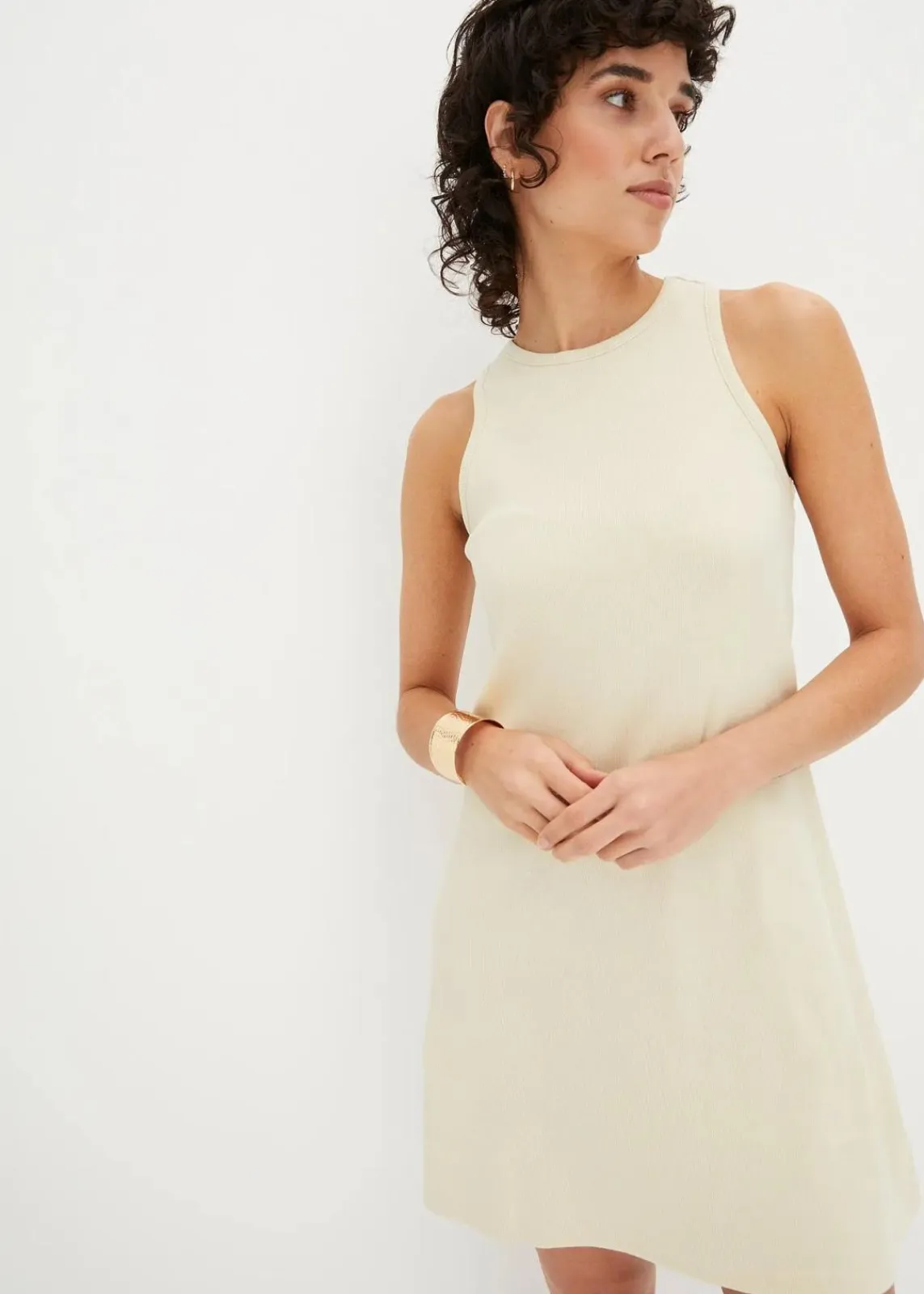 bonprix Bekleidung·Röcke|Basics^Minikleid mit reiner Bio-Baumwolle natur
