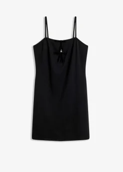 bonprix Kleider^Minikleid mit Samtschleifen schwarz