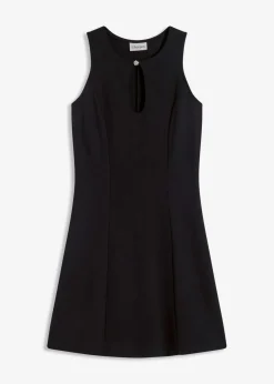bonprix Kleider^Minikleid mit Schmuck-Knopf schwarz