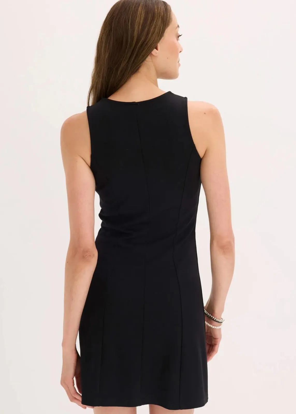 bonprix Kleider^Minikleid mit Schmuck-Knopf schwarz
