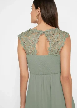 bonprix Kleider|Festliche Mode^Minikleid mit Spitze seegras