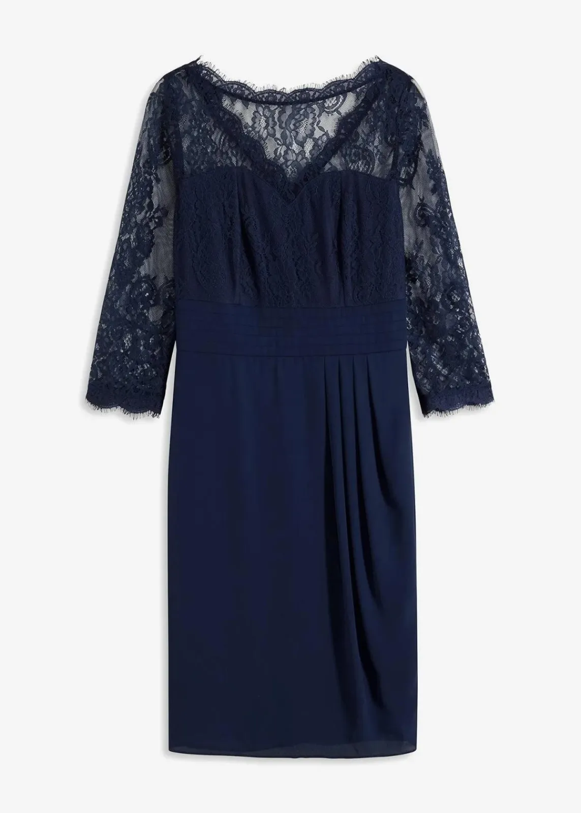 bonprix Festliche Mode|Kleider^Minikleid mit Spitze dunkelblau