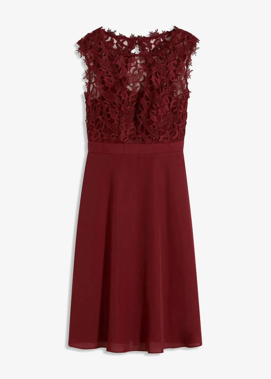 bonprix Kleider|Festliche Mode^Minikleid mit Spitze rubinrot