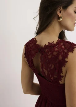 bonprix Kleider|Festliche Mode^Minikleid mit Spitze rubinrot