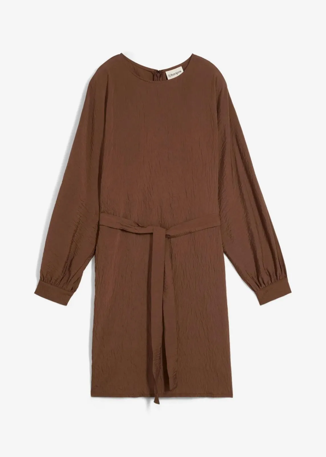 bonprix Kleider|Bekleidung·Pullover & Strickjacken^Minikleid mit Struktur aus Viskose-Mix braun