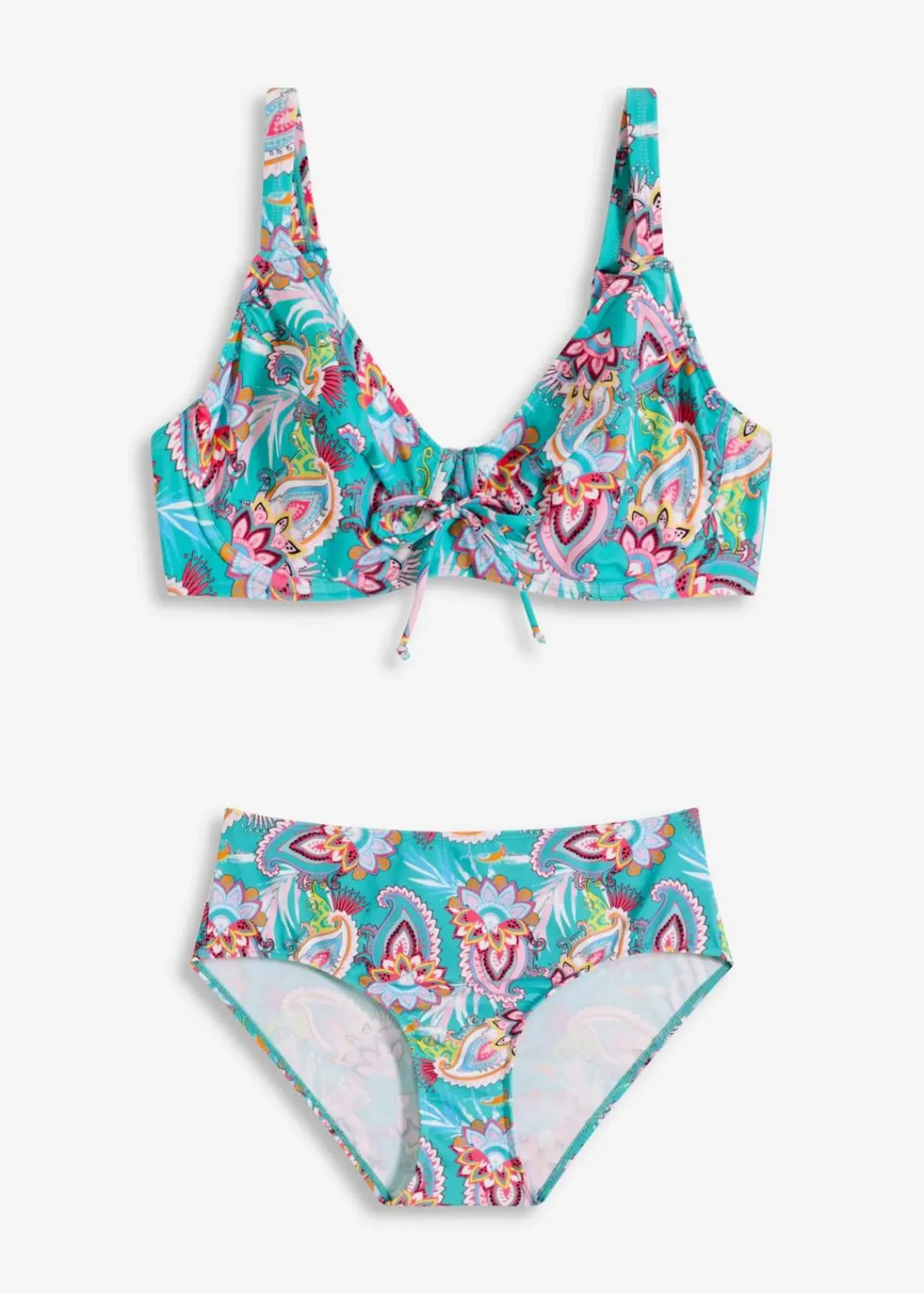 bonprix Nachhaltigere Materialien|Bademode·Bikinis^Minimizer Bügel Bikini (2-tlg. Set) türkis paisley