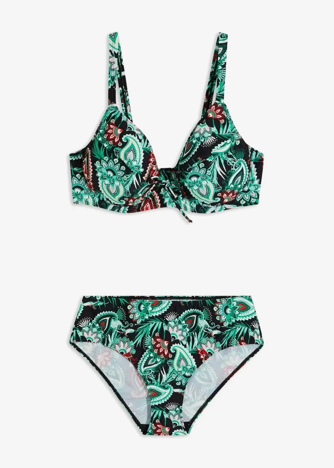 bonprix Große Cups D-F|Nachhaltigere Materialien^Minimizer Bügel Bikini (2-tlg. Set) schwarz bedruckt