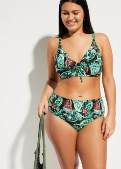 bonprix Große Cups D-F|Nachhaltigere Materialien^Minimizer Bügel Bikini (2-tlg. Set) schwarz bedruckt