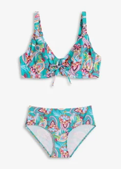 bonprix Nachhaltigere Materialien|Bademode·Bikinis^Minimizer Bügel Bikini (2-tlg. Set) türkis paisley