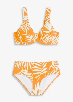 bonprix Große Cups D-F|Nachhaltigere Materialien^Minimizer Bikini (2-tlg.Set) orange floral