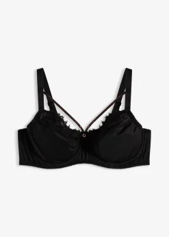 bonprix Große Cups D-H|Nachhaltigere Materialien^Minimizer-BH mit abnehmbaren dekorativen Glitzerstraps schwarz