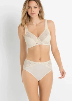 bonprix Wäsche·Große Cups D-H|Wäsche·Bhs^Minimizer-BH mit gepolsterten Trägern (2er Pack) creme+taupe