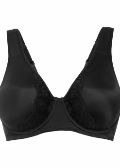 bonprix Wäsche·Große Cups D-H|Wäsche·Bhs^Minimizer-BH mit gepolsterten Trägern schwarz
