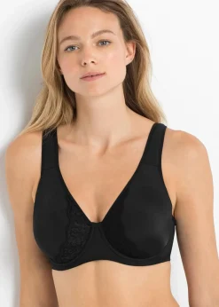 bonprix Wäsche·Große Cups D-H|Wäsche·Bhs^Minimizer-BH mit gepolsterten Trägern schwarz