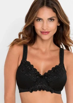 bonprix Wäsche·Große Cups D-H|Wäsche·Bhs^Minimizer-BH mit gepolsterten Trägern schwarz