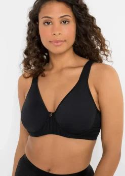 bonprix Wäsche·Große Cups D-H|Wäsche·Bhs^Minimizer-BH mit gepolsterten Trägern schwarz