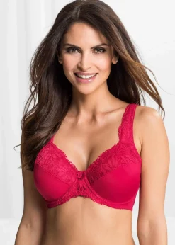 bonprix Große Cups D-H|Bhs^Minimizer-BH mit gepolsterten Trägern (2er Pack) granatrot+anthrazit