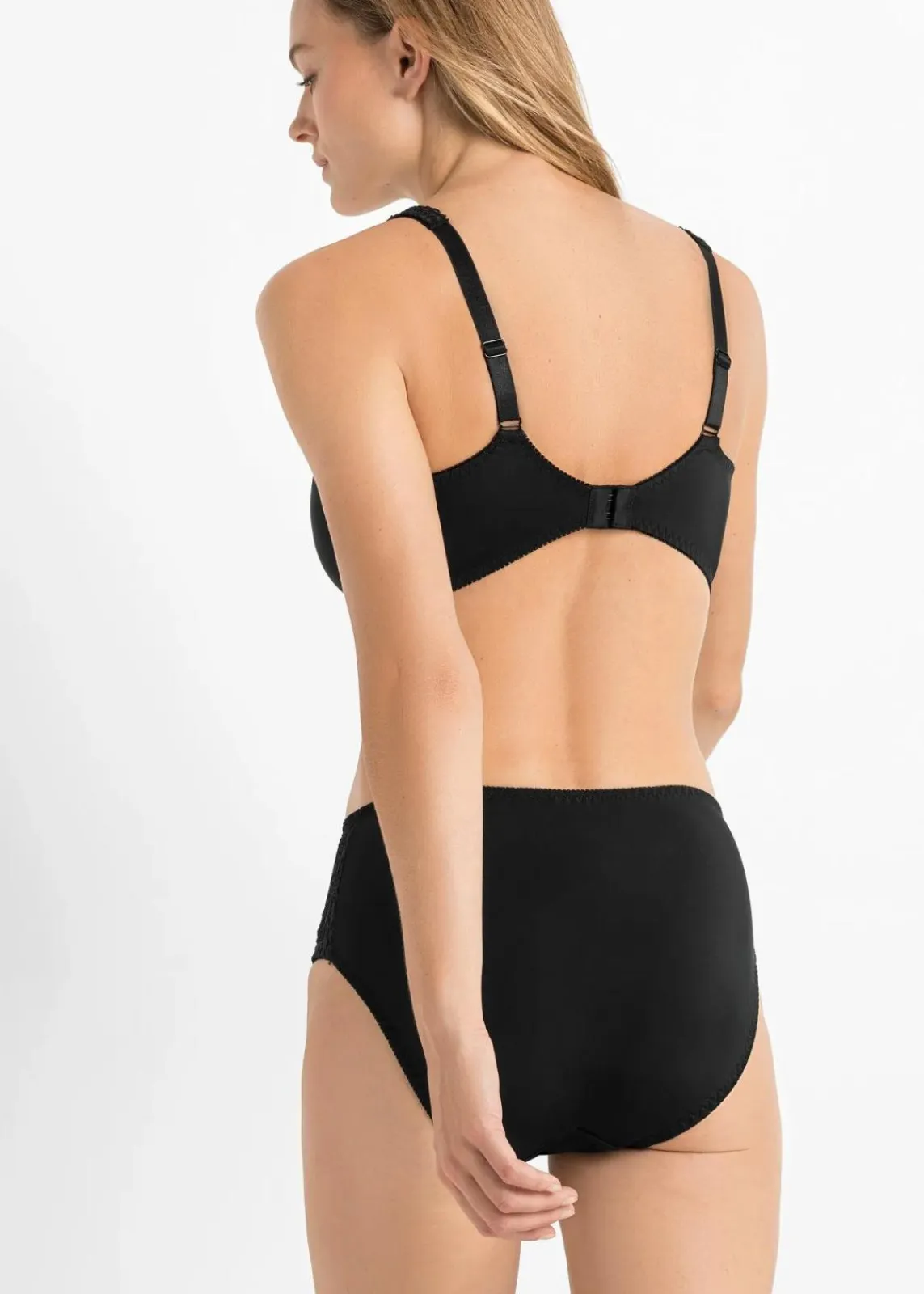 bonprix Große Cups D-H|Bhs^Minimizer-BH mit gepolsterten Trägern (2er Pack) kreidebeige+schwarz