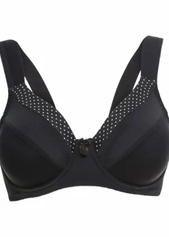 bonprix Wäsche·Große Cups D-H|Wäsche·Bhs^Minimizer-BH mit gepolsterten Trägern schwarz/kreidebeige