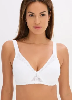bonprix Wäsche·Große Cups D-H|Wäsche·Bhs^Minimizer-BH mit gepolsterten Trägern weiß