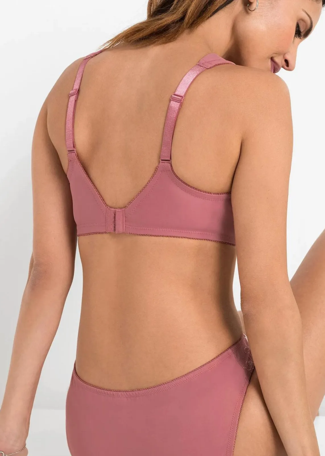 bonprix Große Cups D-H|Nachhaltigere Materialien^Minimizer-BH mit gepolsterten Trägern (2er Pack) rauchrose+zartrosa geblümt