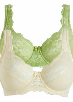 bonprix Große Cups D-H|Bhs^Minimizer-BH mit gepolsterten Trägern (2er Pack) birnengrün+zartgelb