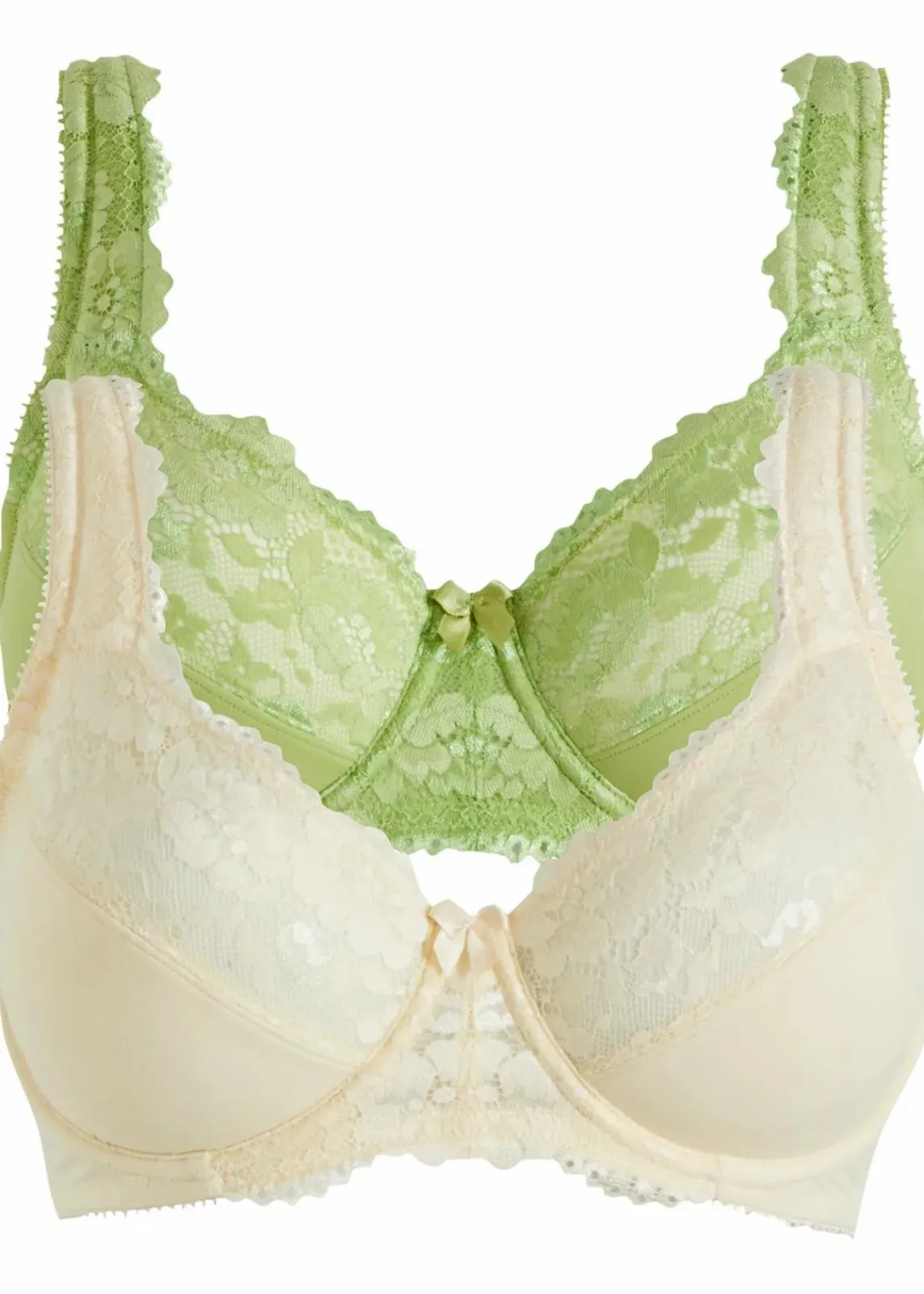 bonprix Große Cups D-H|Bhs^Minimizer-BH mit gepolsterten Trägern (2er Pack) birnengrün+zartgelb