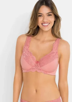 bonprix Große Cups D-H|Bhs^Minimizer-BH mit gepolsterten Trägern (2er Pack) rhabarber+hellkoralle