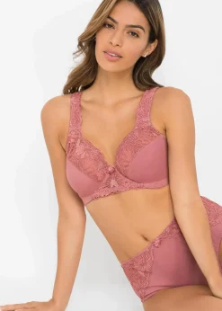 bonprix Große Cups D-H|Bhs^Minimizer-BH mit gepolsterten Trägern (2er Pack) hellmint+beerenrosé