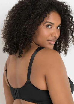 bonprix Wäsche·Dessous|Wäsche·Große Cups D-H^Minimizer-BH mit gepolsterten Trägern (2er Pack) schwarz+ecru