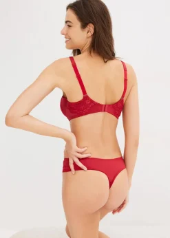 bonprix Große Cups D-H|Bhs^Minimizer-BH mit Glanzeffekt dunkelrot