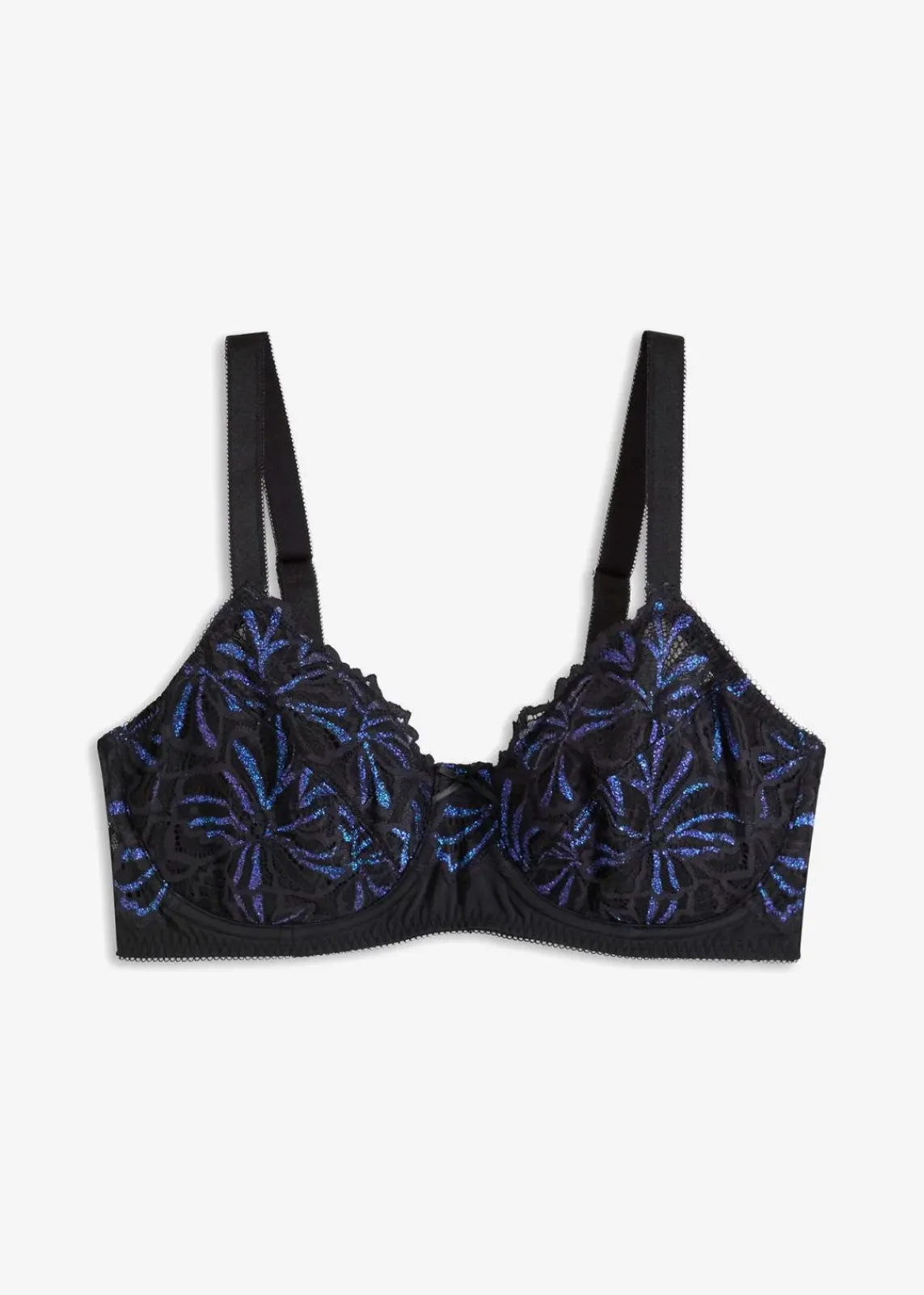 bonprix Wäsche·Dessous|Wäsche·Große Cups D-H^Minimizer-BH mit mehrfarbigem Glitzergarn schwarz