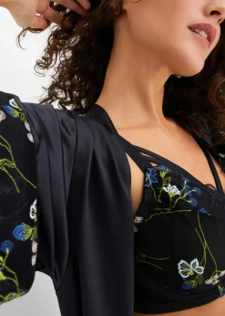 bonprix Wäsche·Dessous|Wäsche·Große Cups D-H^Minimizer-BH mit Stickerei schwarz bestickt